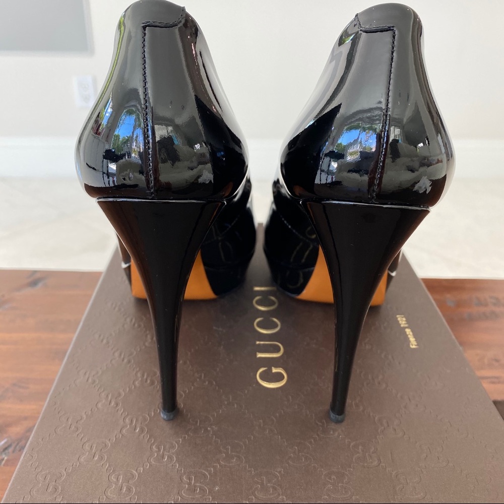 Gucci Betty Black Patent Leather Platform Heels - Picture 4 of 8